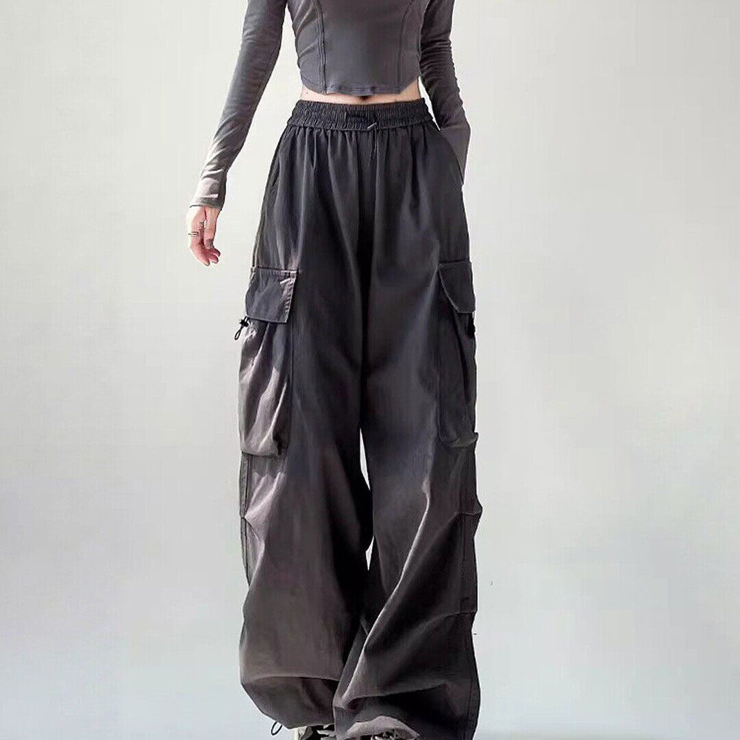 速干工装裤女款2026新款夏防晒登山运动裤子小个子休闲直筒阔腿裤