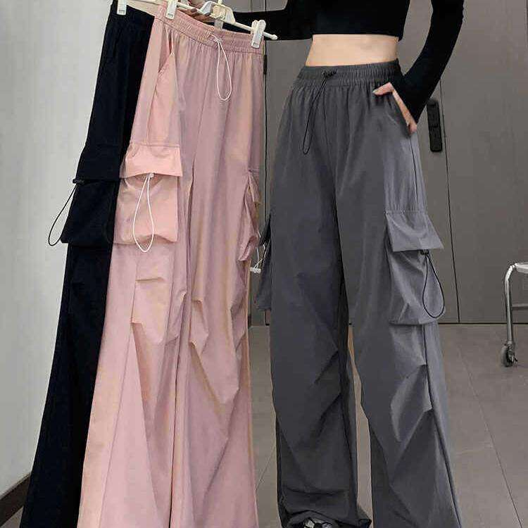 速干工装裤女款2026新款夏季高腰休闲阔腿小个子登山冲锋运动裤子