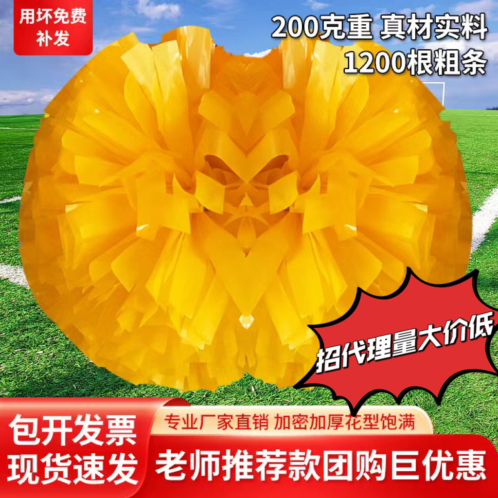 一对2个啦啦操花球拉拉队手拿花手摇彩球学生儿童表演道具手柄炫