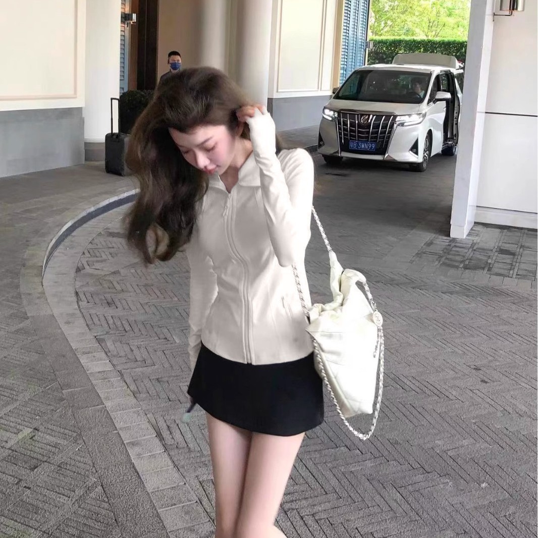 瑜伽服外套高弹紧身速干运动外套修身显瘦运动上衣跑步健身服