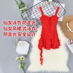 明媚夏日2025新款泳衣女夏季显白海边度假小红裙连衣裙式温泉