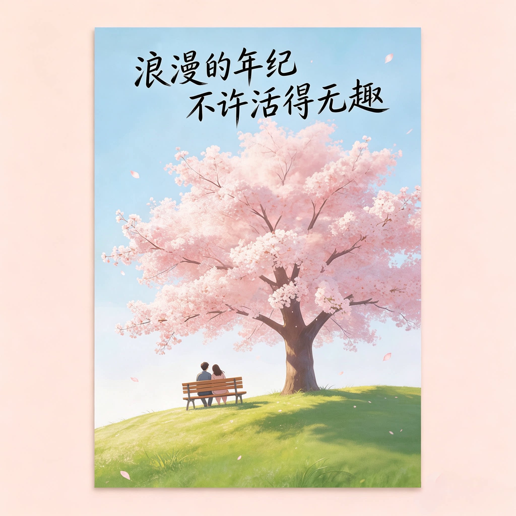日系宫崎骏樱花治愈系挂画浪漫年现代装饰画
