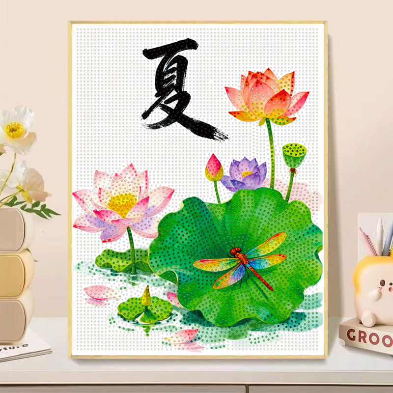 钻石画diy四季春夏秋冬亮钻数字拼图粘贴点钻画手工学生作业礼物