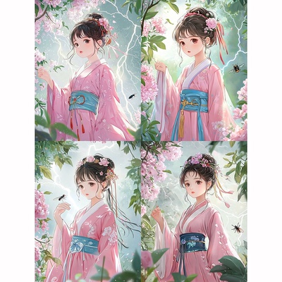 带框钻石画二十四节气惊蛰钻石绣diy卡通马赛克粘贴画学生手工