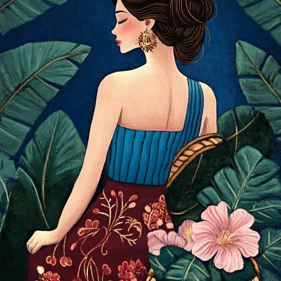 带框钻石画采花美女diy钻石绣卡通马赛克拼图粘贴画相框画