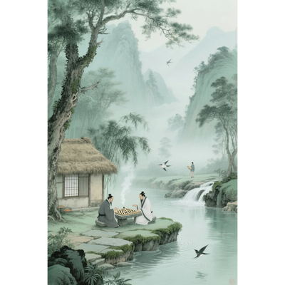 钻石画diy山野弈棋数字拼图粘贴点钻画手工家居装饰画