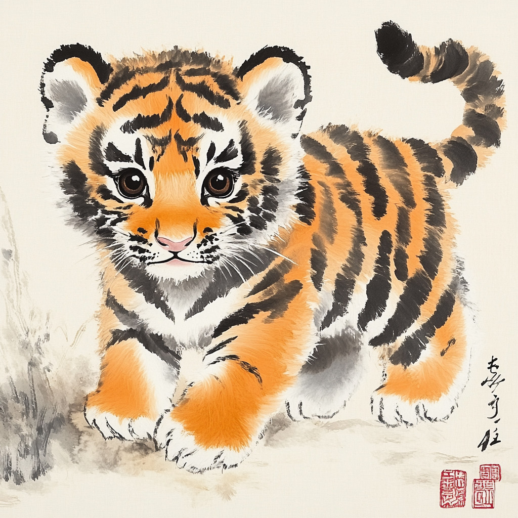 带框钻石画老虎diy钻石绣卡通马赛克拼图粘贴画学生手工作业礼物
