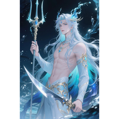 钻石画diy海神数字拼图粘贴点钻画手工家居装饰画