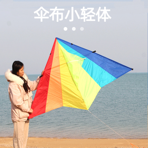 潍坊风筝 高档伞布碳杆彩虹小轻体 成人儿童初学者 微风好飞易飞