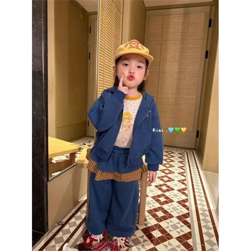 女宝套装2026新款春秋季儿童五角星卫衣开衫外套运动裤两件套衣服
