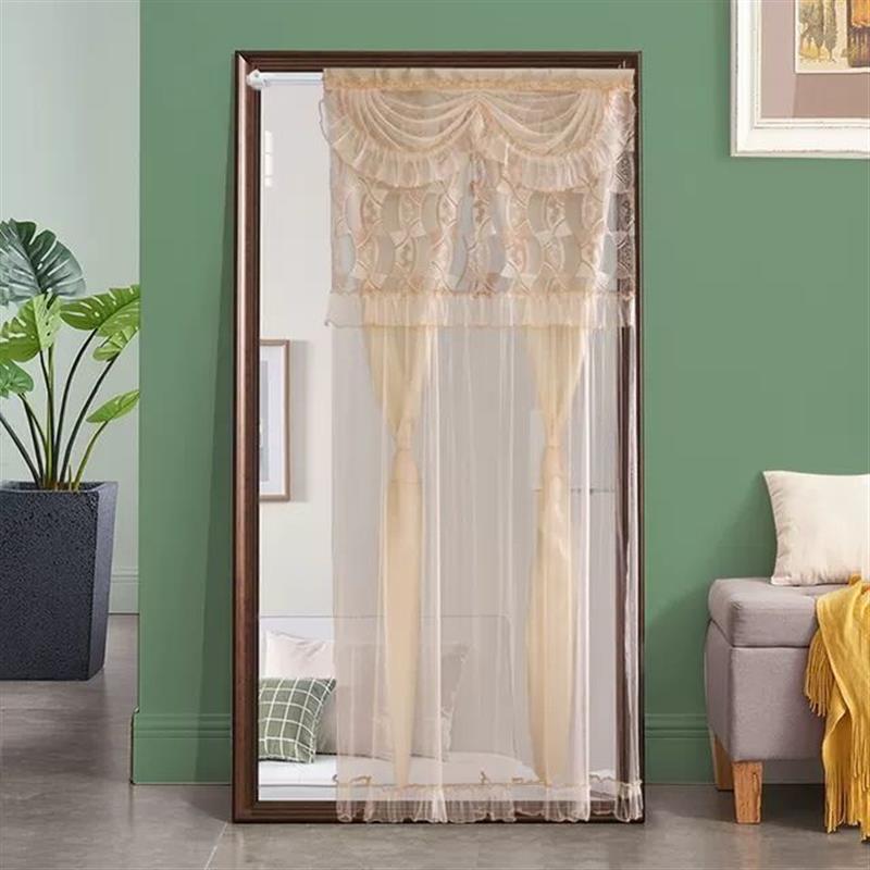卧室梳妆台镜子遮挡纱帘