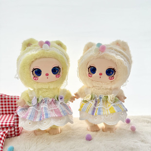 仅娃衣】16cm莉拉LUKY CAT挂件玩偶裙子毛绒娃娃衣花朵彩虹背带裙