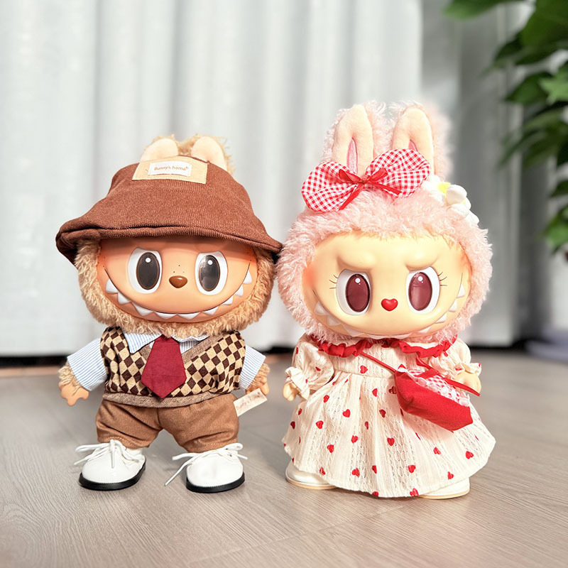 38cmLabubu娃衣书香格调红心布丁情侣套装毛绒公仔衣服拉布布衣,模玩/动漫/周边/娃圈三坑/桌游,潮玩娃衣,淘宝优惠券,粉丝福利购,淘宝优惠卷