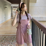 现货小个子减龄条纹背带裤套装235-310-P125-控178，女装连体裤，金十上