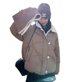 现货新款90绒领子可拆卸短款羽绒服外套235-357-P265-控388，女装羽绒服，金十上