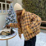 现货新款格子拼接90羽绒服加厚外套235-2563-P305-控438，女装羽绒服，金十上