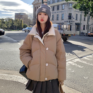 现货新款  90绒领子可拆卸短款羽绒服外套235-357-P265-控388图片
