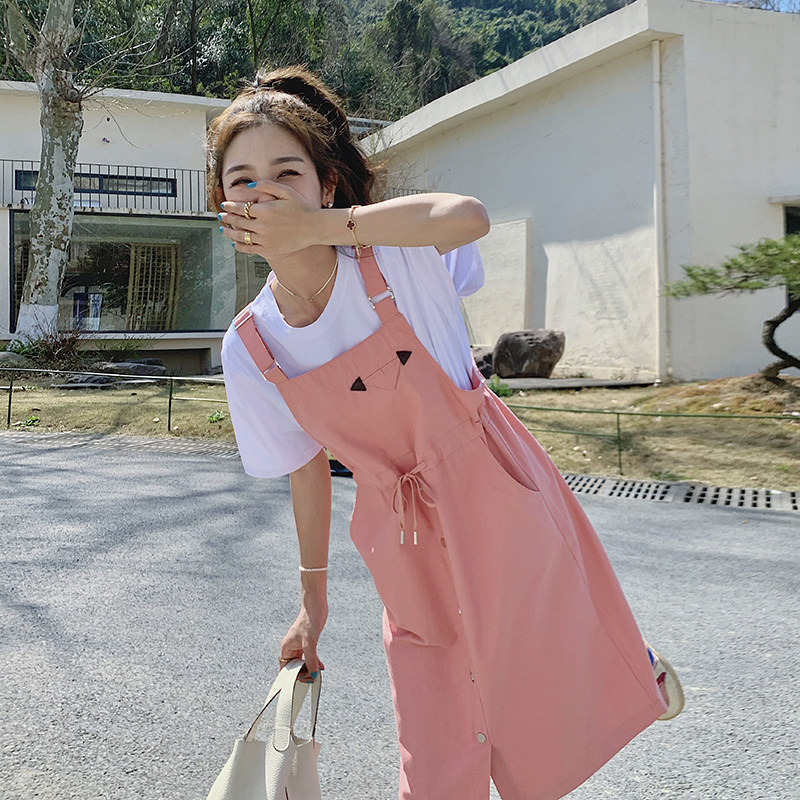 现货2024夏季粉色两件套背带裙235-K8-P115-控168,女装连衣裙,金十上