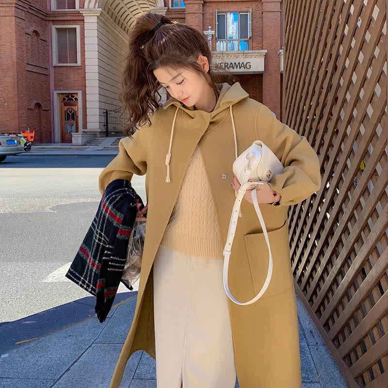 现货长款双面羊绒大衣235-9910-P285-控398,女装毛呢外套,金十上