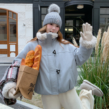 现货新款翻领拼接羊羔毛派克服外套235-2565-P195-控288，女装派克服，金十上