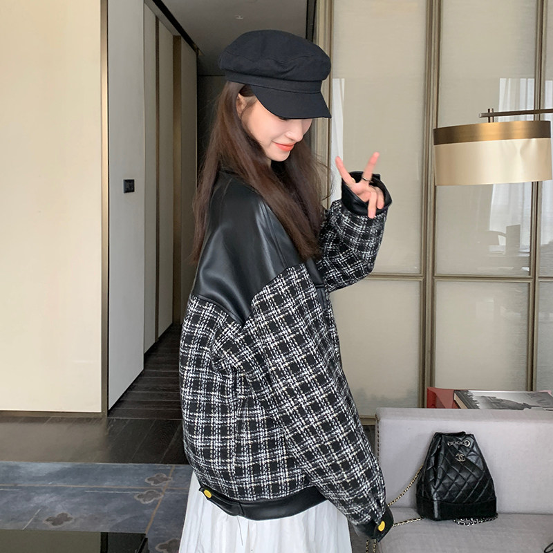 新款现货设计感小香风撞皮短外套235-325-P145-控198,女装短外套,金十上
