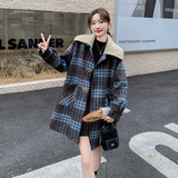 【新款现货】设计感甜美格纹毛呢外套235-2451-P185-控278，女装毛呢外套，金十上