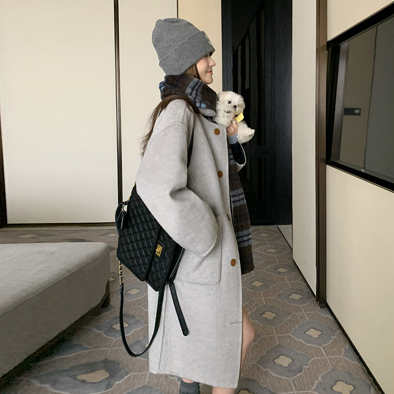 【现货】两面穿羊绒大衣70毛长款外套235-2432-P275-控398,女装毛呢外套,金十上