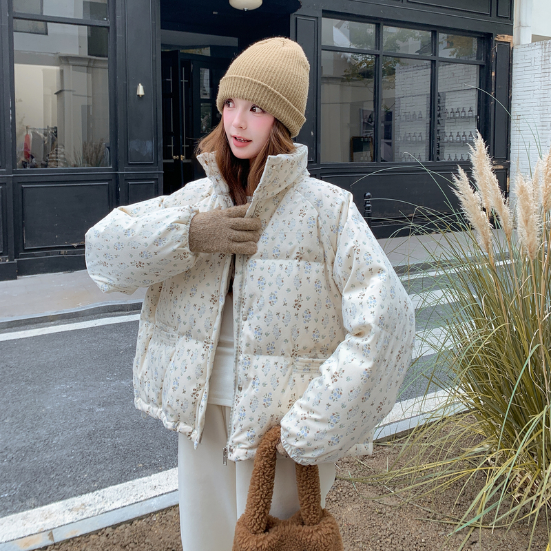 现货新款碎花减龄加厚90羽绒服外套235-2568-P305-控438，女装羽绒服，金十上