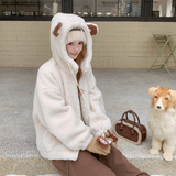 新款减龄熊耳朵加厚羊羔毛外套235-2567-P195-控288，女装皮草，金十上