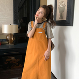 夏日多巴胺穿搭橙色背带连衣裙女2025新款奶甜少女长裙，女装连衣裙，金十上