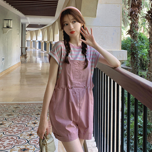 新款现货    小个子减龄条纹背带裤套装235-310-P125-控178图片