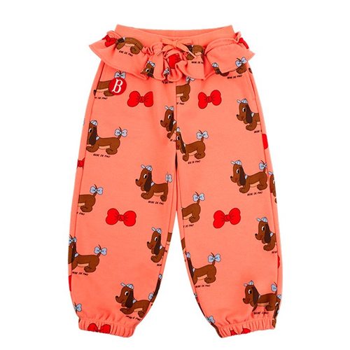 加绒现货！婴儿宝宝女童腊肠狗花边卫裤运动裤收腿裤