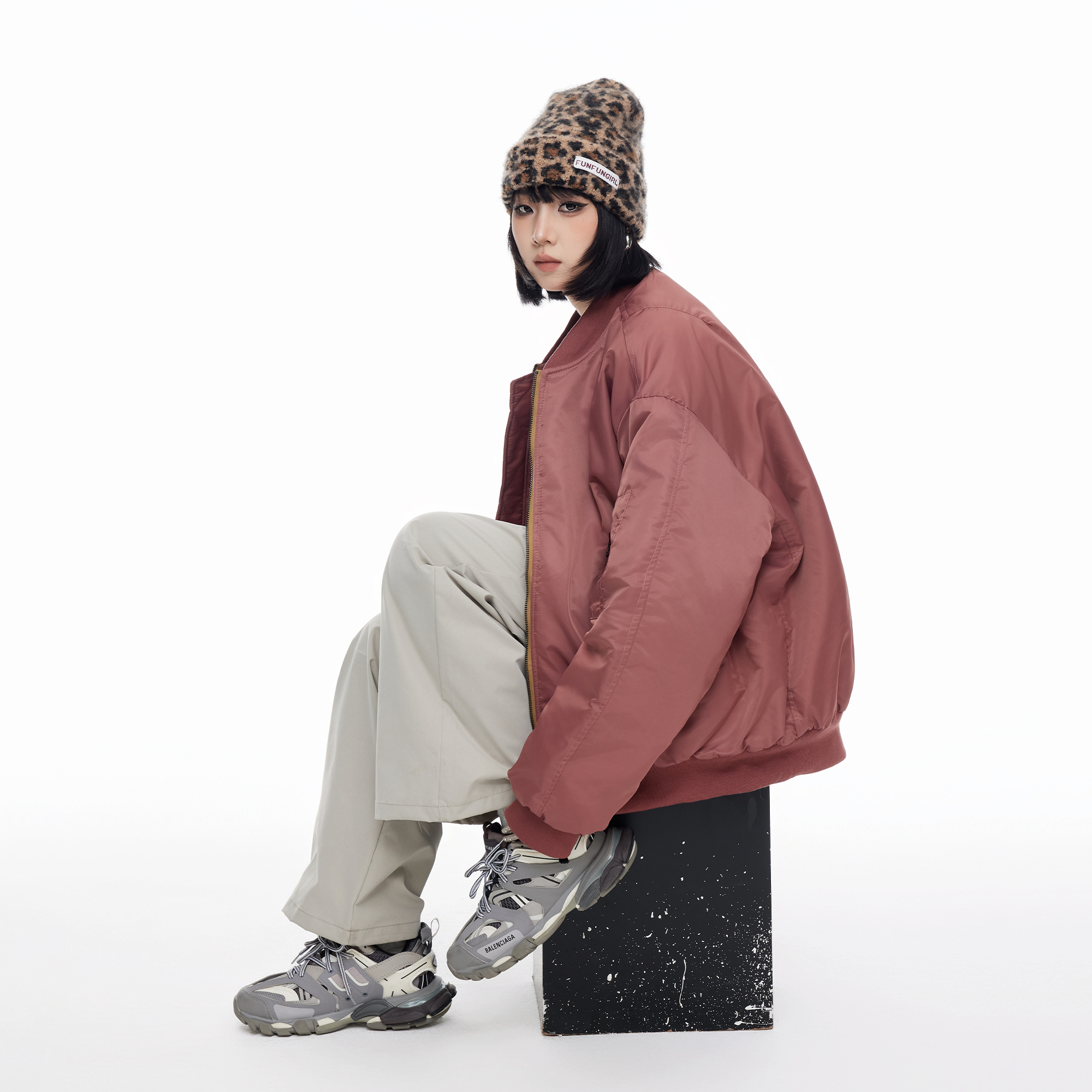 美式设计感夹棉棒球服外套女秋冬加厚慵懒风宽松休闲保暖棉衣棉服