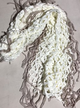 9919  外贸流浪风仿羊绒渐变春秋冬针织网格围脖  130*42