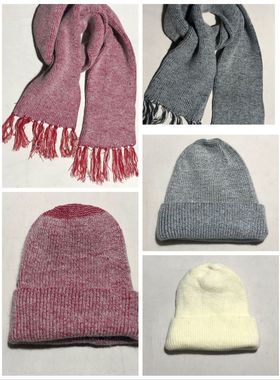 F620 外贸（兔毛混纺）成人春秋冬围巾帽子