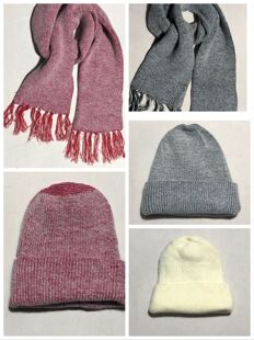 成人春秋冬围巾帽子 兔毛混纺 F620 外贸