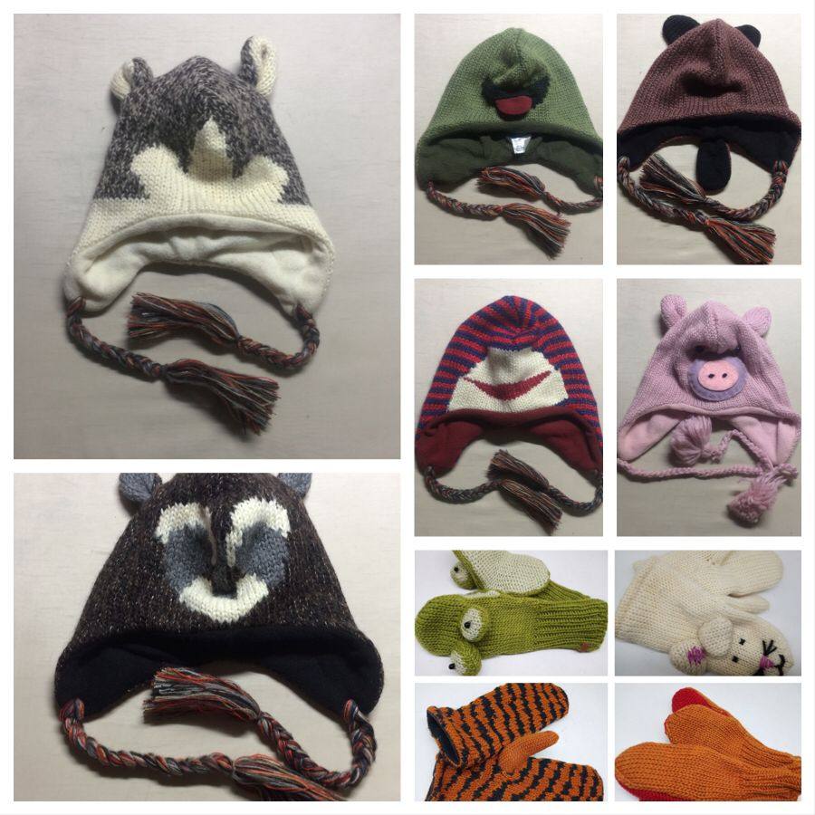 外贸羊毛儿童秋冬卡通风护耳帽