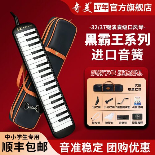 进口音簧演奏级黑霸王口风琴正品