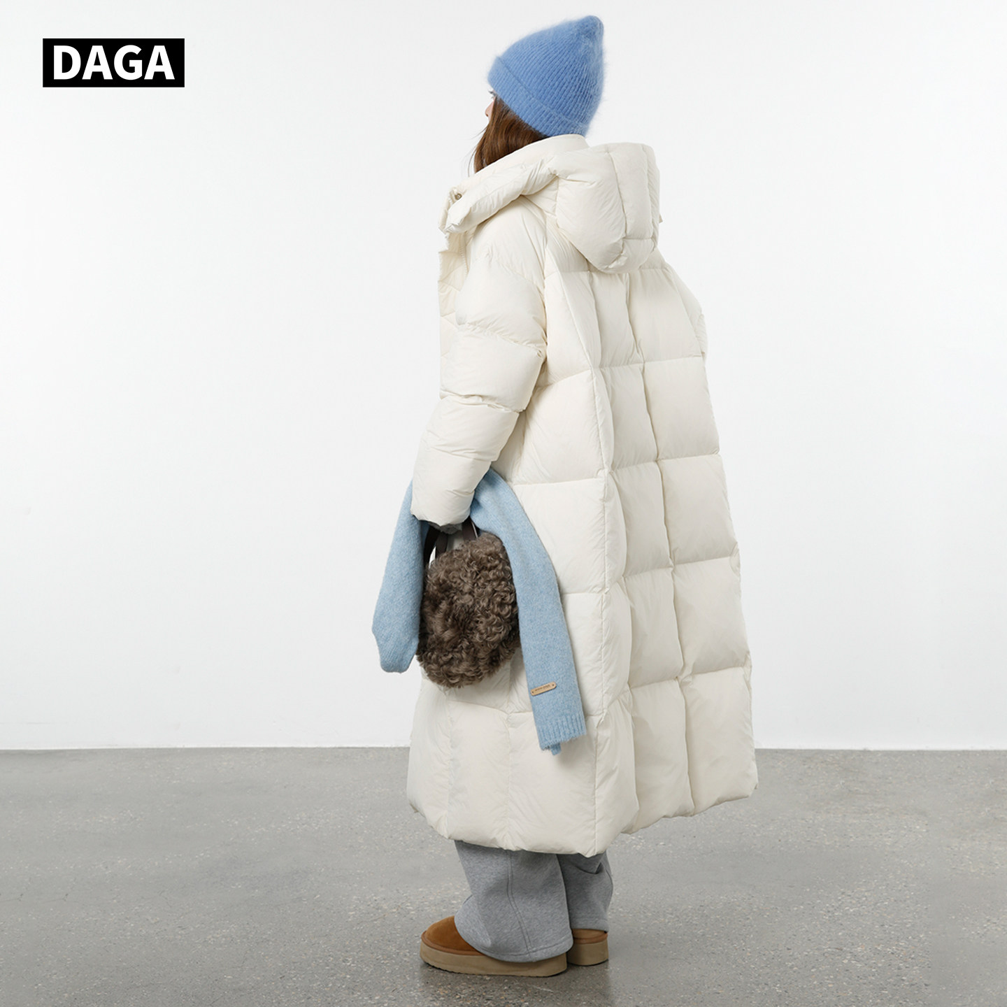 大嘎daga四色格纹衍缝轻暖被子泡芙长款羽绒服女防风保暖宽松外套,女装/女士精品,羽绒服,淘宝优惠券,粉丝福利购,淘宝优惠卷