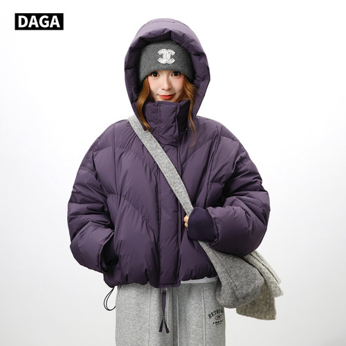 DAGA韩版洋气短款连帽可拆羽绒服