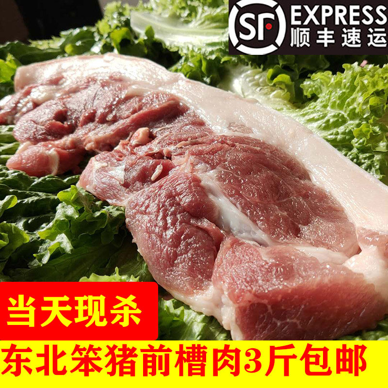 笨猪肉生鲜当天现杀新鲜土猪前槽瘦肉鲜肉精肉热卖中3斤顺丰包邮