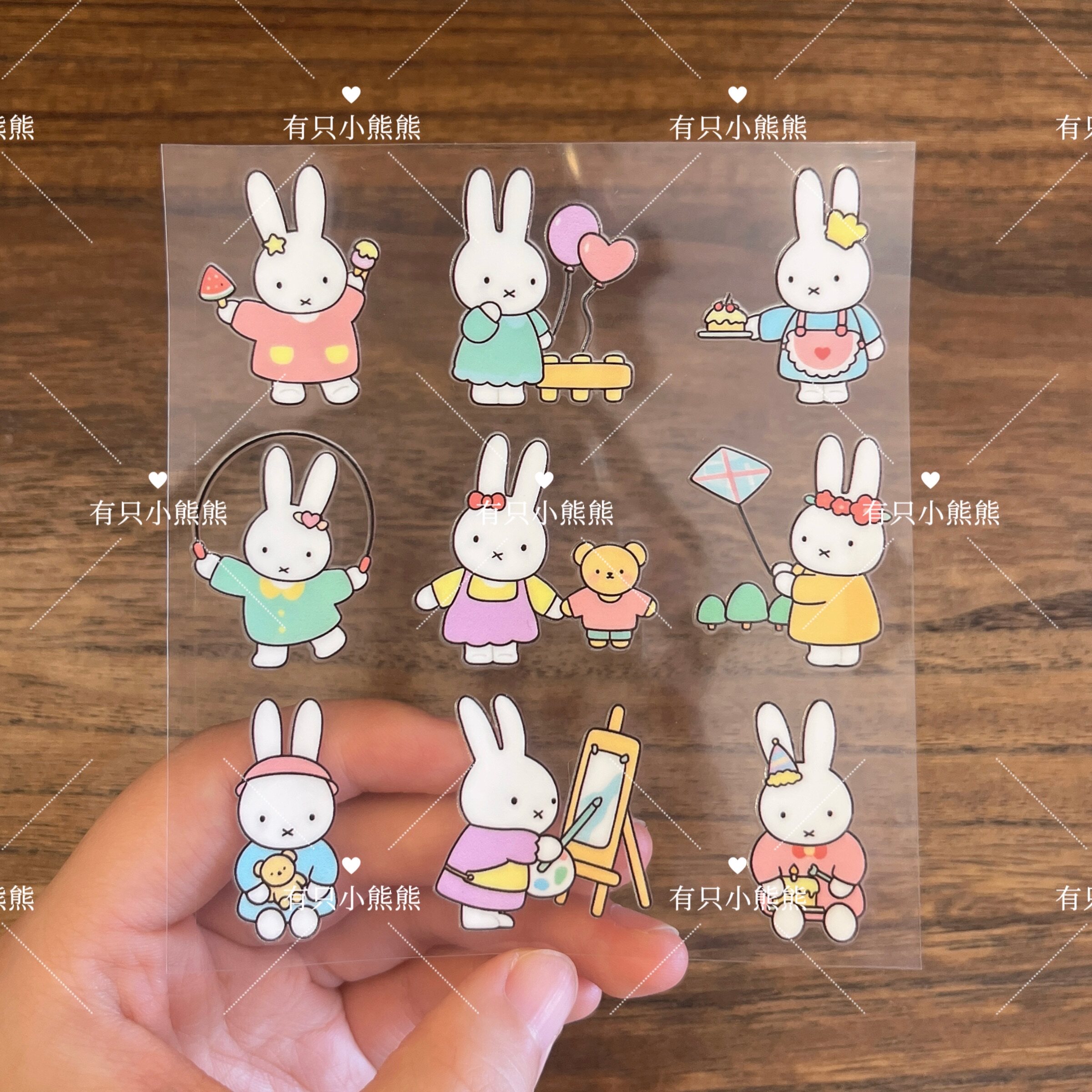 可爱风筝米菲兔贴纸卡通Miffy小兔子转印diy杯子手机ins贴画防水