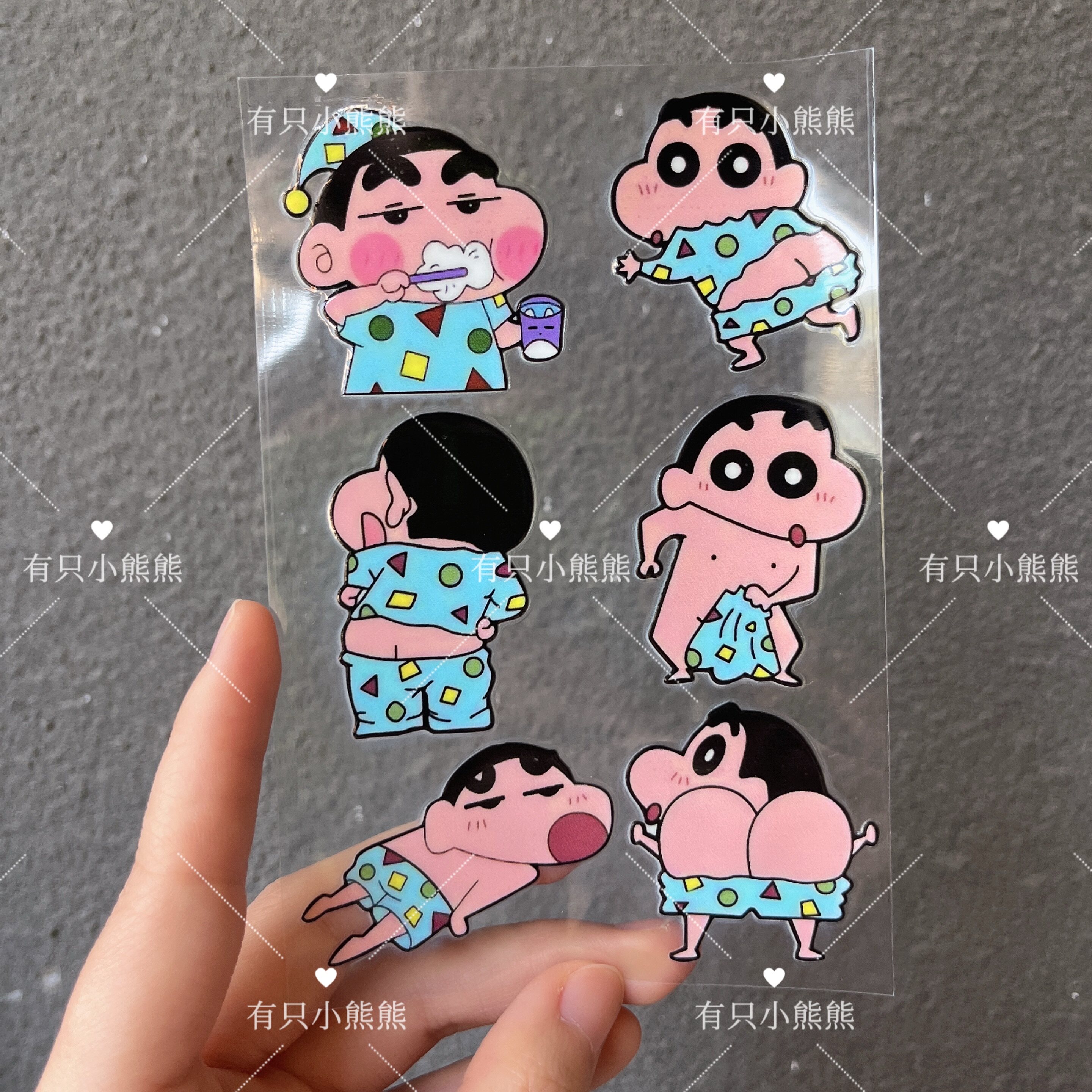 蜡笔小新刷牙防水贴纸