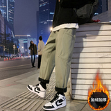 冬季新款港风夜景大码纯色加绒加厚工装裤M-5XL-KZ1007-P55，男装工装外套，星座417-1（原电商B245）