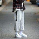 秋季新款马路宽松大码腰果花排扣裤卫裤M-5XL-KZ1095-P45，男装休闲裤，星座417-1（原电商B245）