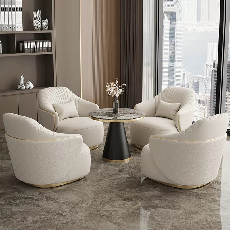 意式轻奢单人沙发办公客厅休闲椅设计师高端酒店民宿店铺接待桌椅