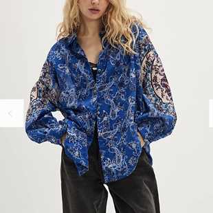 蓝色衬衫 美国特价 宽松版 people纯棉长袖 接受微瑕不换不退 free