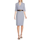 接受微瑕不退换 特价 清仓美国直邮唐纳Donna Karen浅蓝连衣裙断码