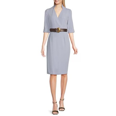 清仓美国直邮唐纳Donna Karen浅蓝连衣裙断码特价接受微瑕不退换