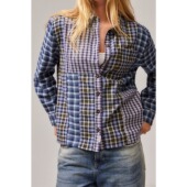 特价 衬衫 接受微瑕不退不換 BDG纯棉拼接格子长袖 美国直邮女款